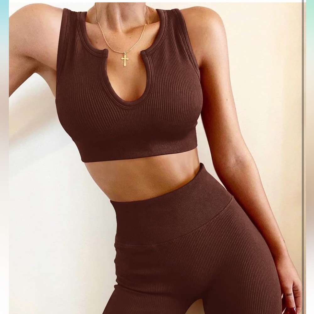Brown Athletic workout set size small